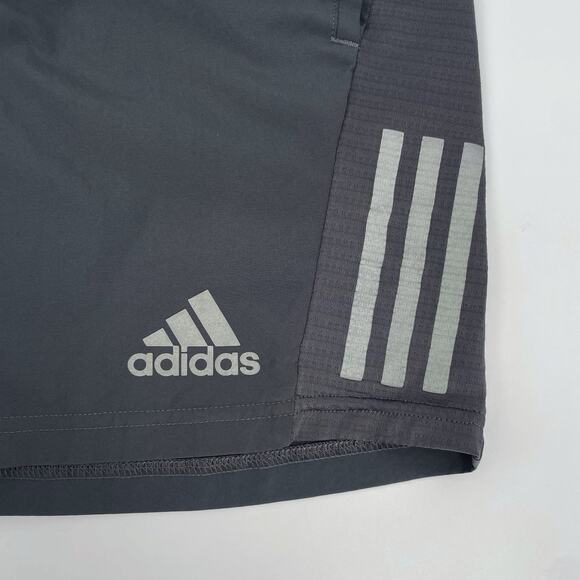Adidas - Own The Run 7” Shorts Men’s Small Gray Brief Liner Reflective Aeroready - Picture 2 of 8